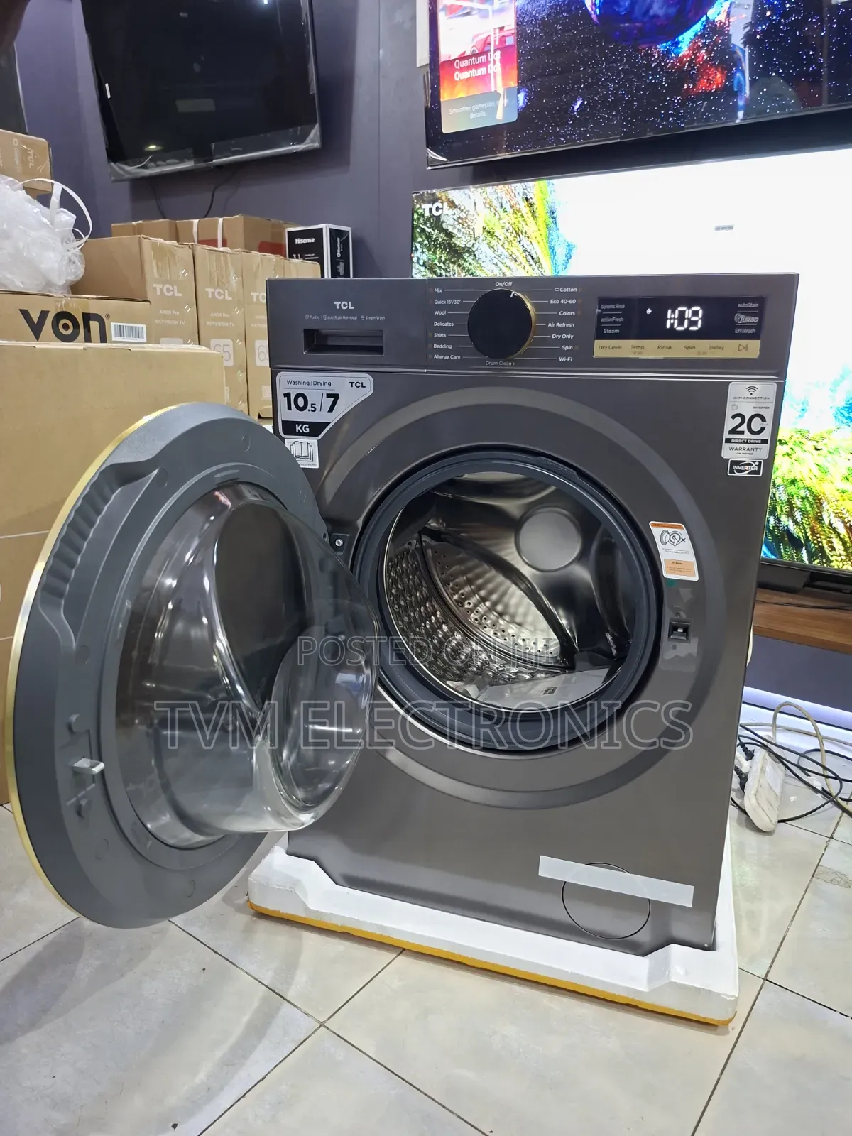 TCL C311WDG 10.5Kg/7Kg Front Load Washing Machine 2026 Model