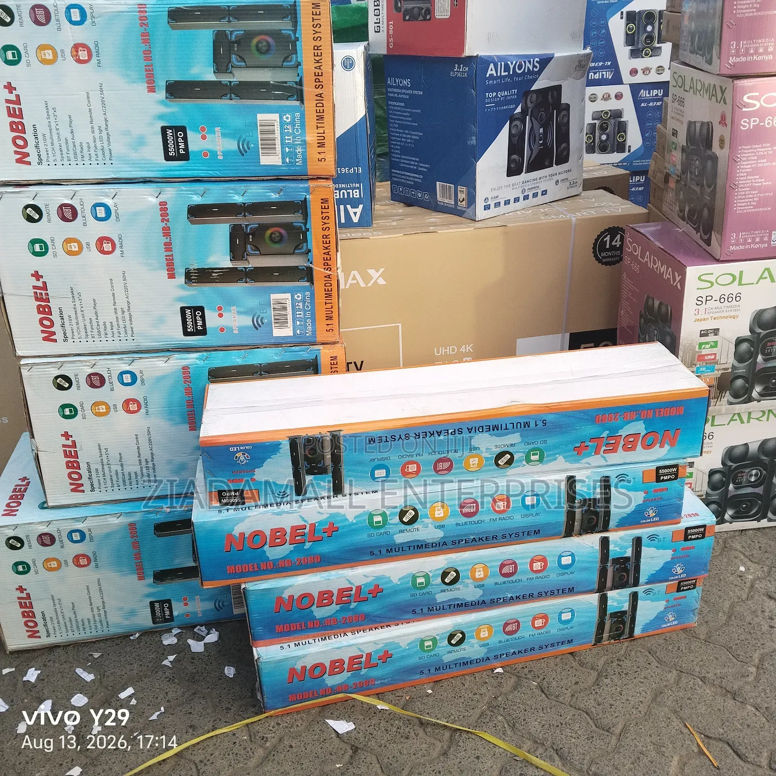 With Warranty Nobel NB-2080 High Power Multimedia Home Theatre 55000W
