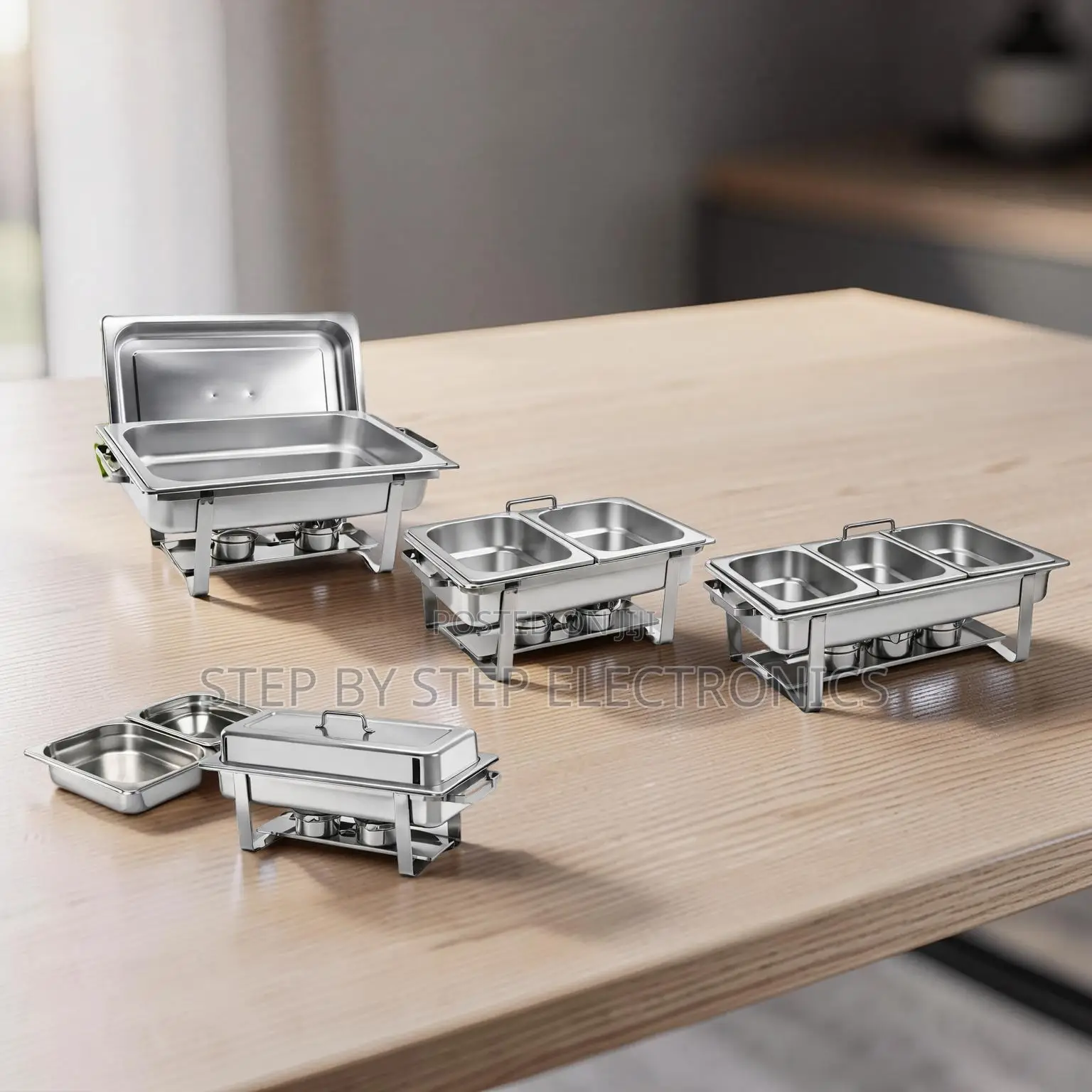Wholesale Prices Tabletop Use 11L Stainless Steel Triple Chafing Dish