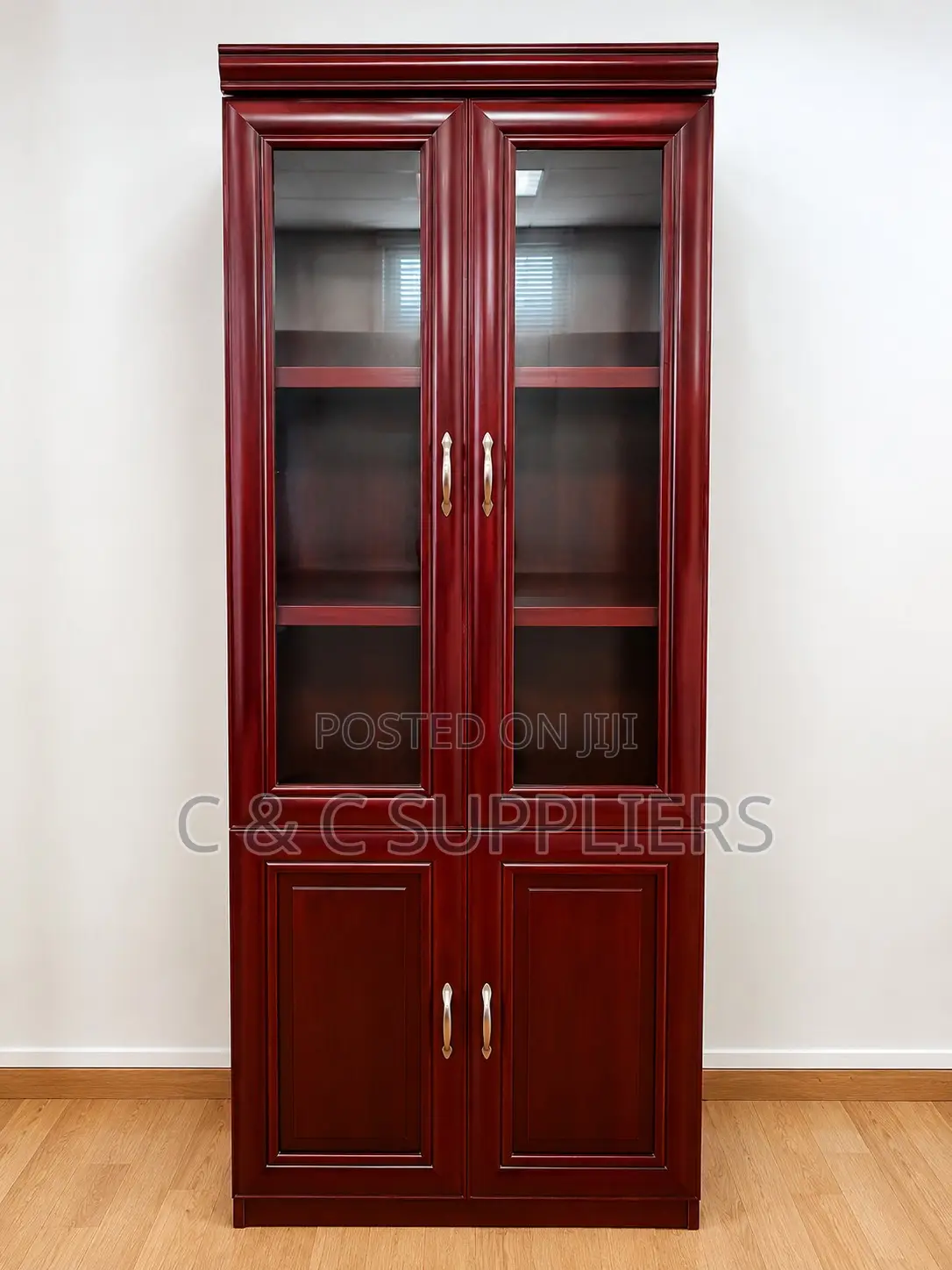 2-Door Mahogany File Executive Cabinet.