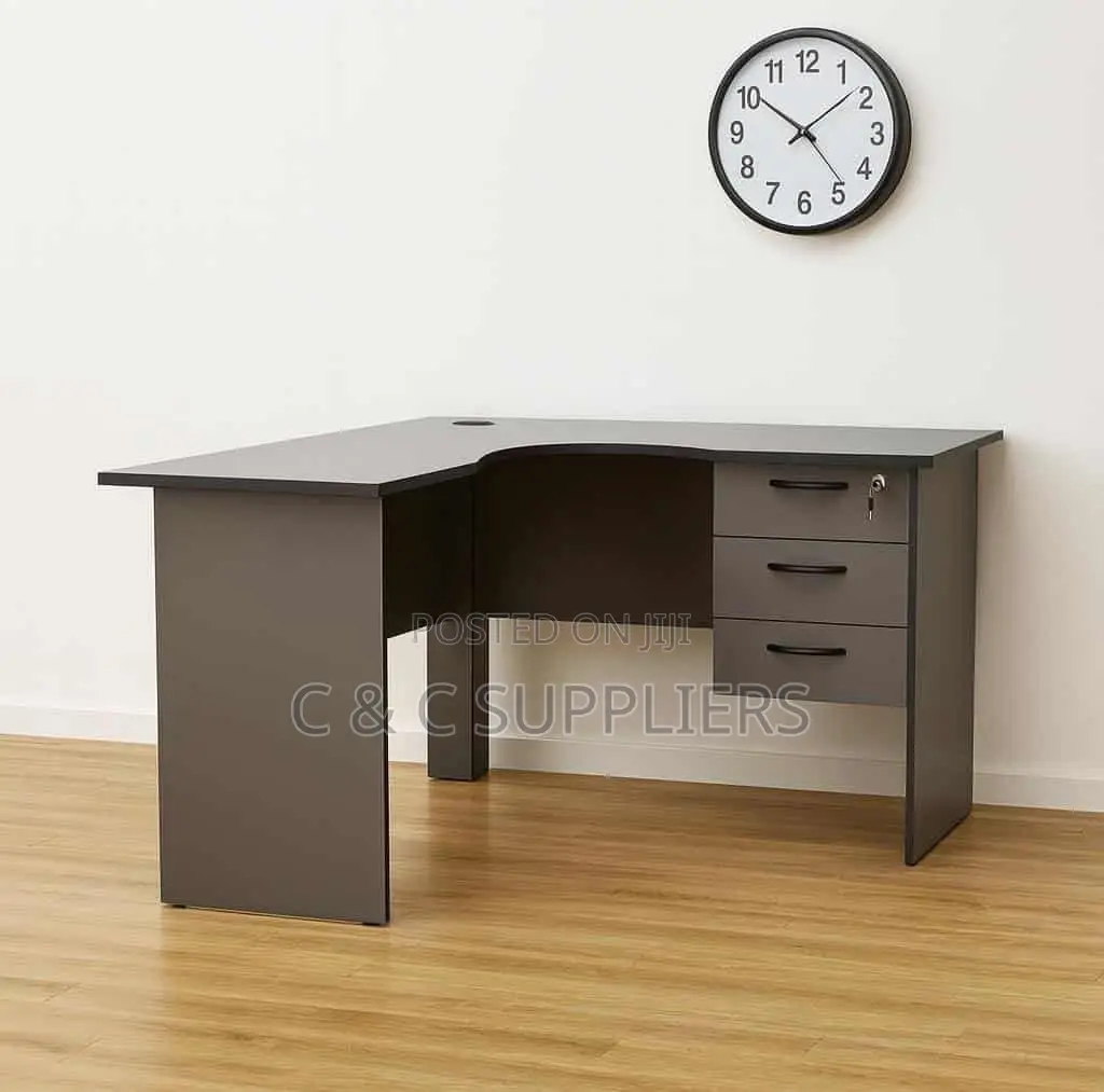 Custom Curved Gray Study Desk-120cm