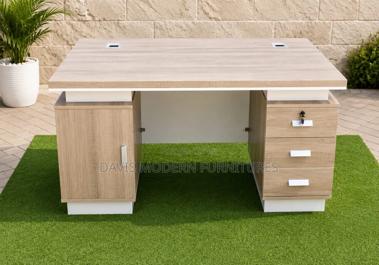Wooden Office Desk With Storage