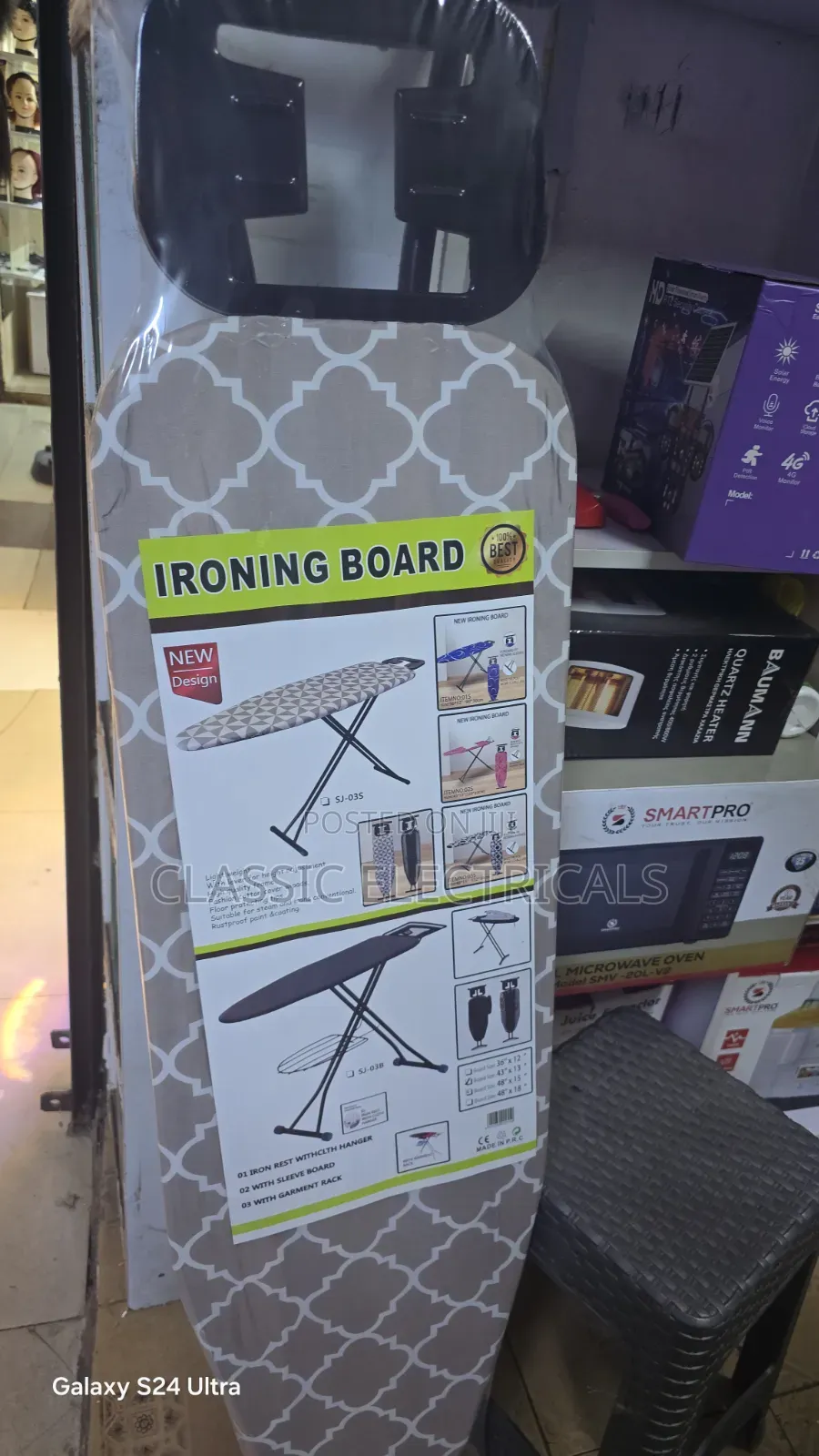 Strong and Durable Metallic Portable Ironing Board