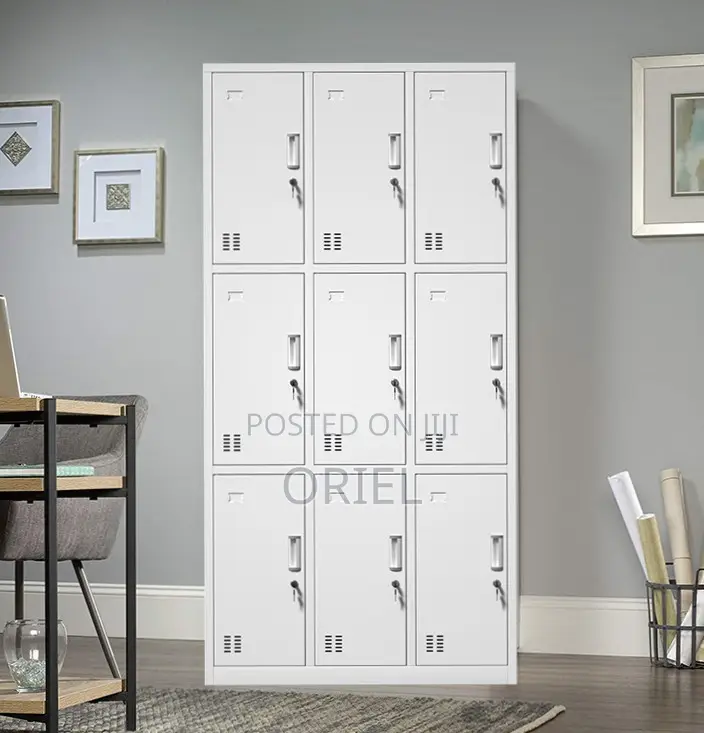 Office Cabinet : Staff 9-Unit Steel Locker Cabinet