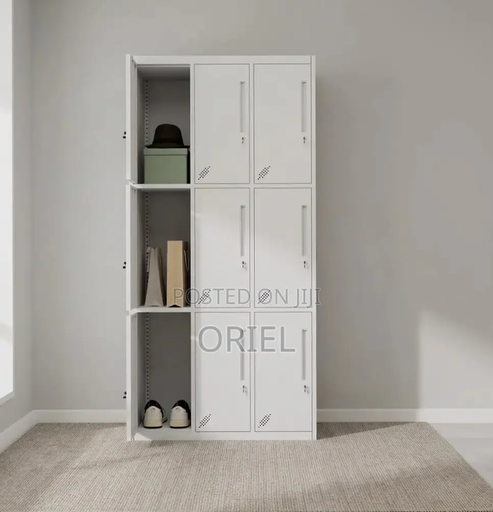 Office Cabinet : Staff 9-Unit Steel Locker Cabinet