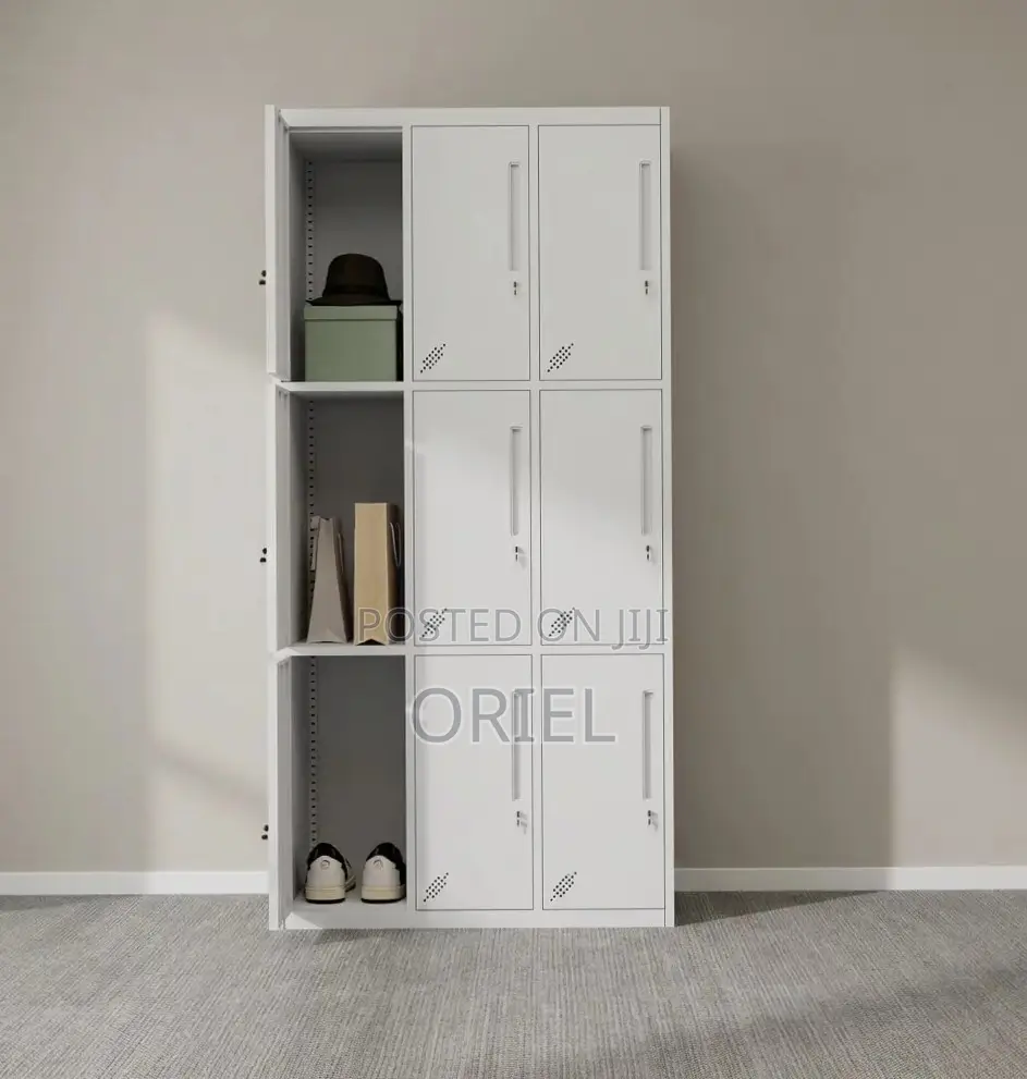 Office Cabinet : Staff 9-Unit Steel Locker Cabinet