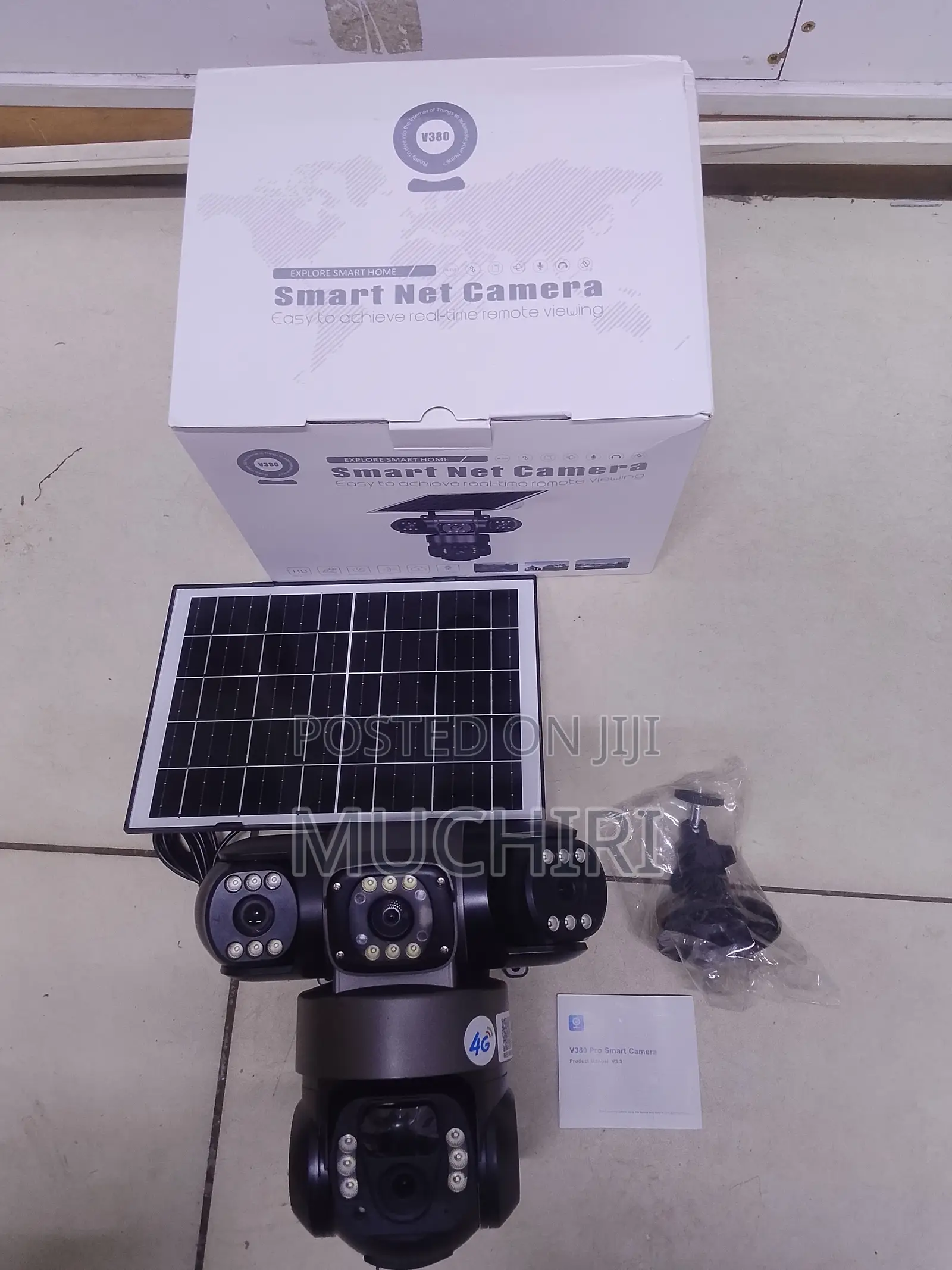 V380 Triple Lens Solar Security Camera With 4G