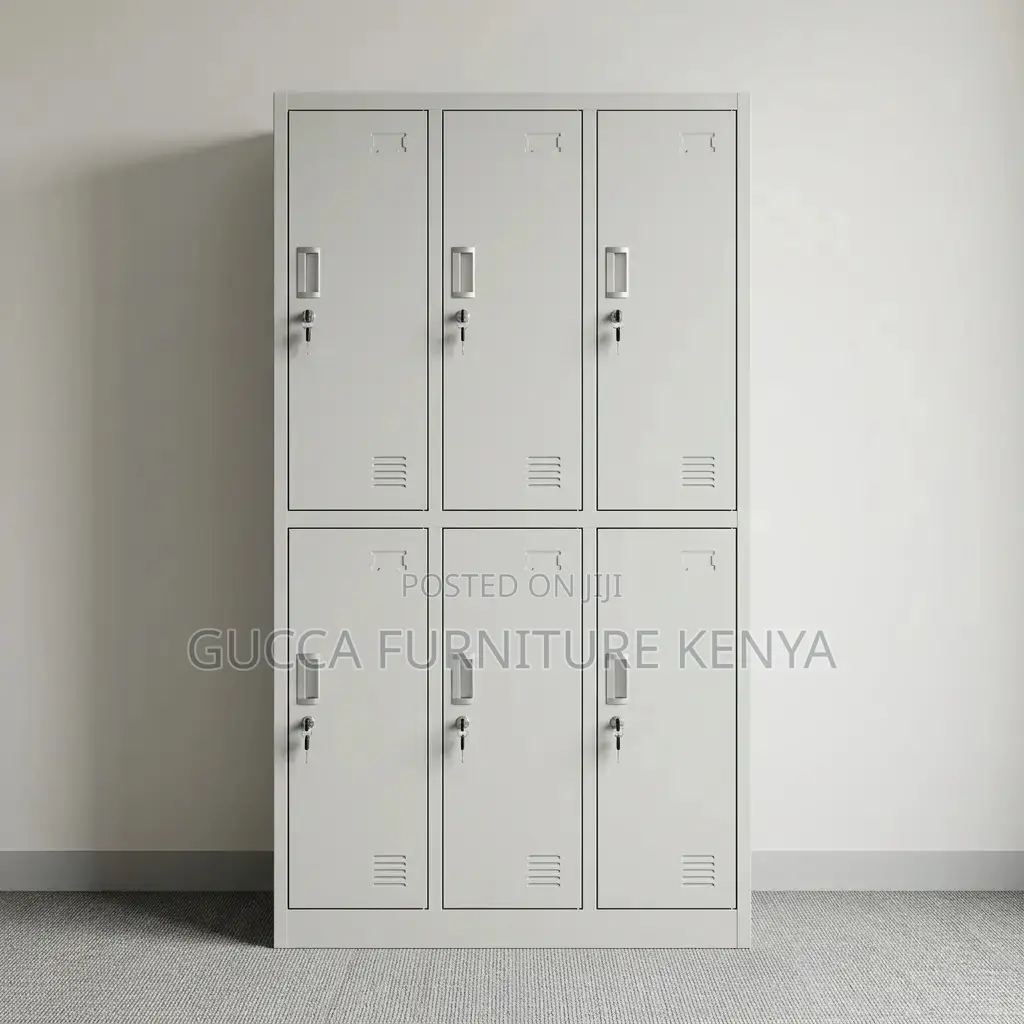 6 Door Metallic Gym Locker Cabinet