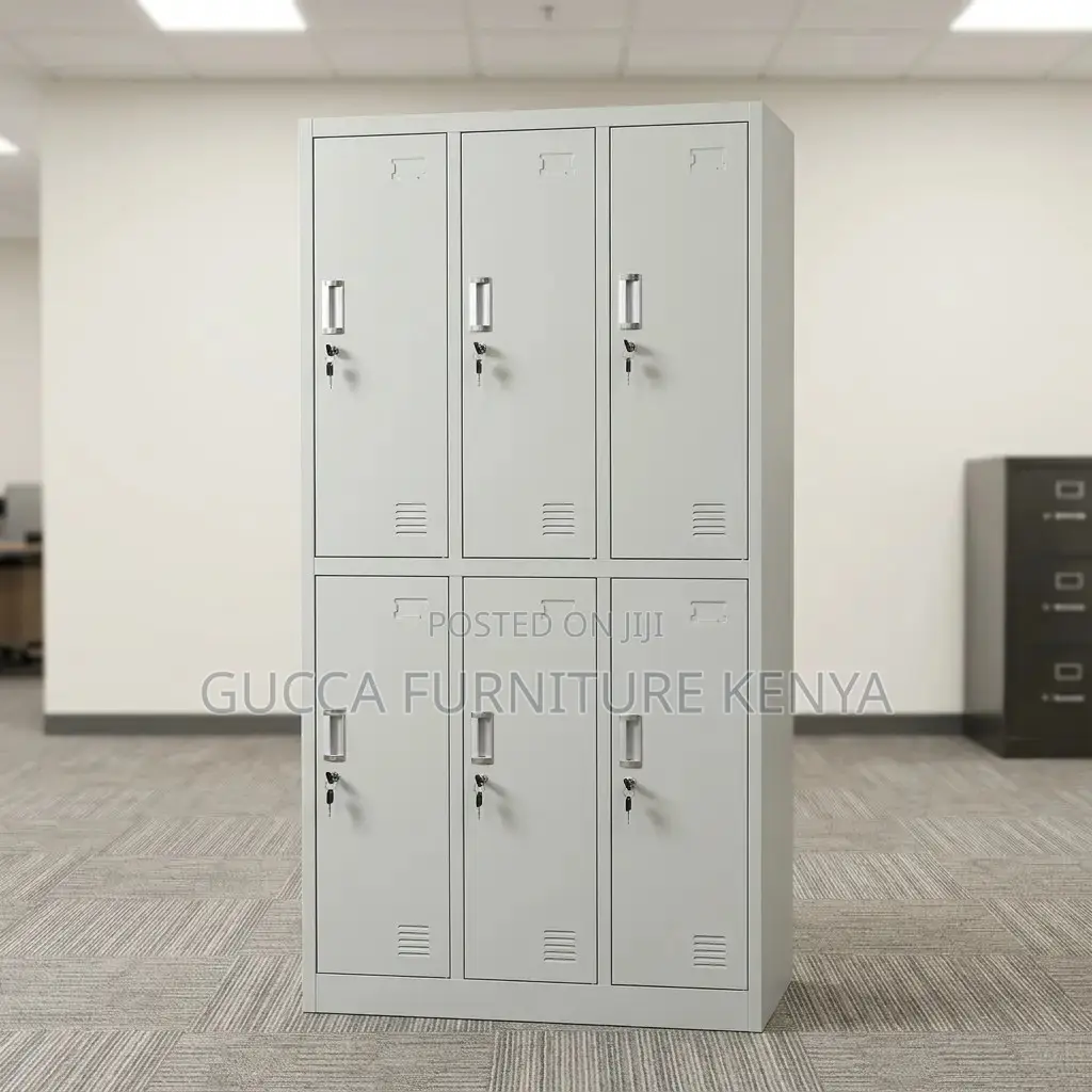 6 Door Metallic Gym Locker Cabinet