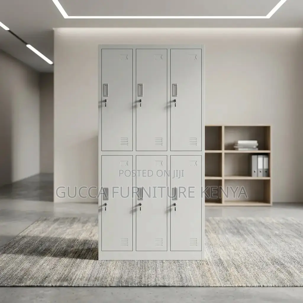 6 Door Metallic Gym Locker Cabinet