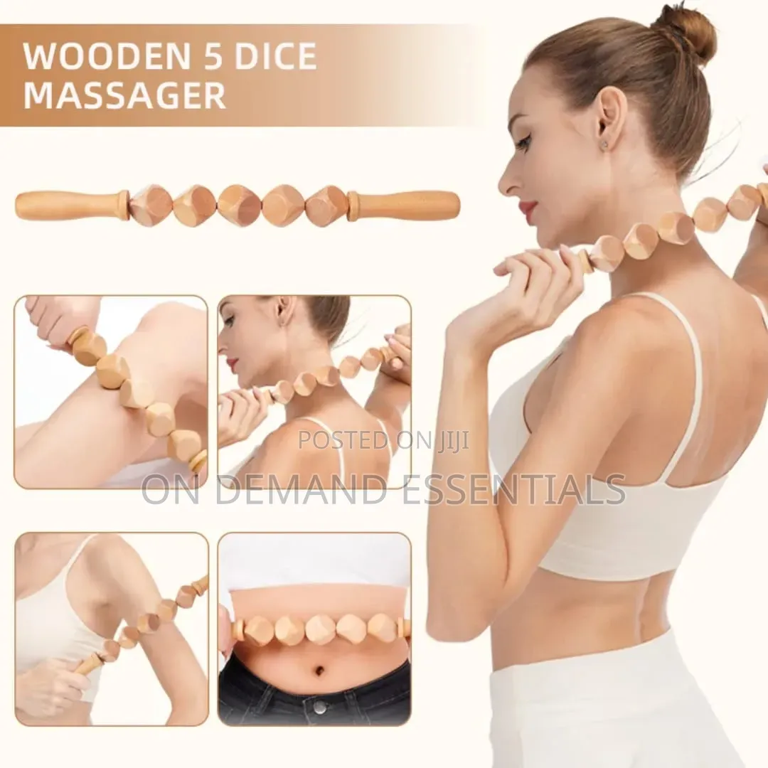 *Wooden Massage Roller 6 Cube Design Body Roller Massage Stick