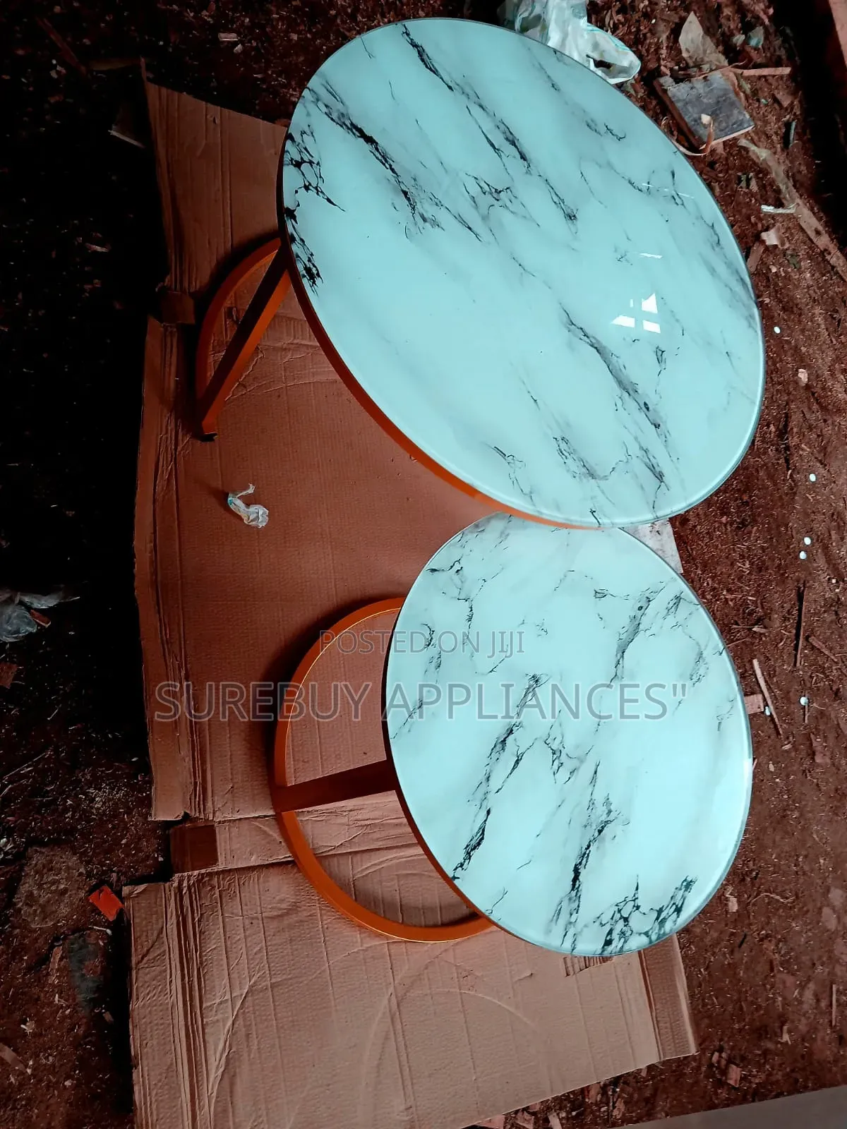 Marble Round Glass Table