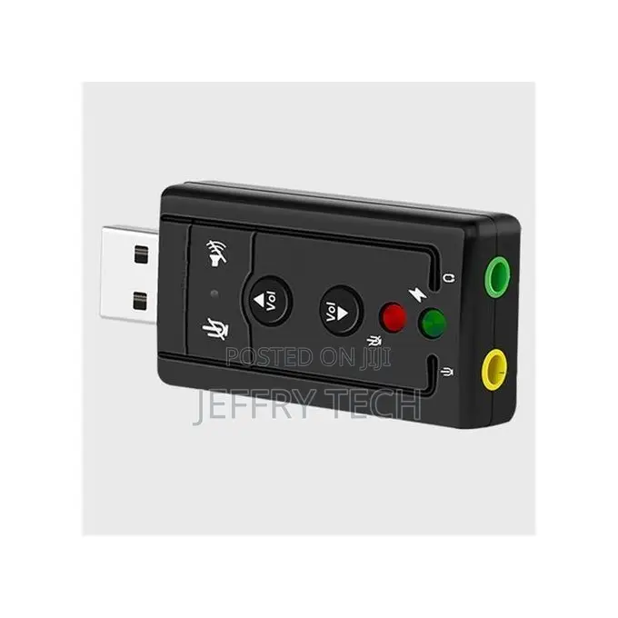 Sound Card Adapter USB Card to 3.5mm Headphone Jack - Black