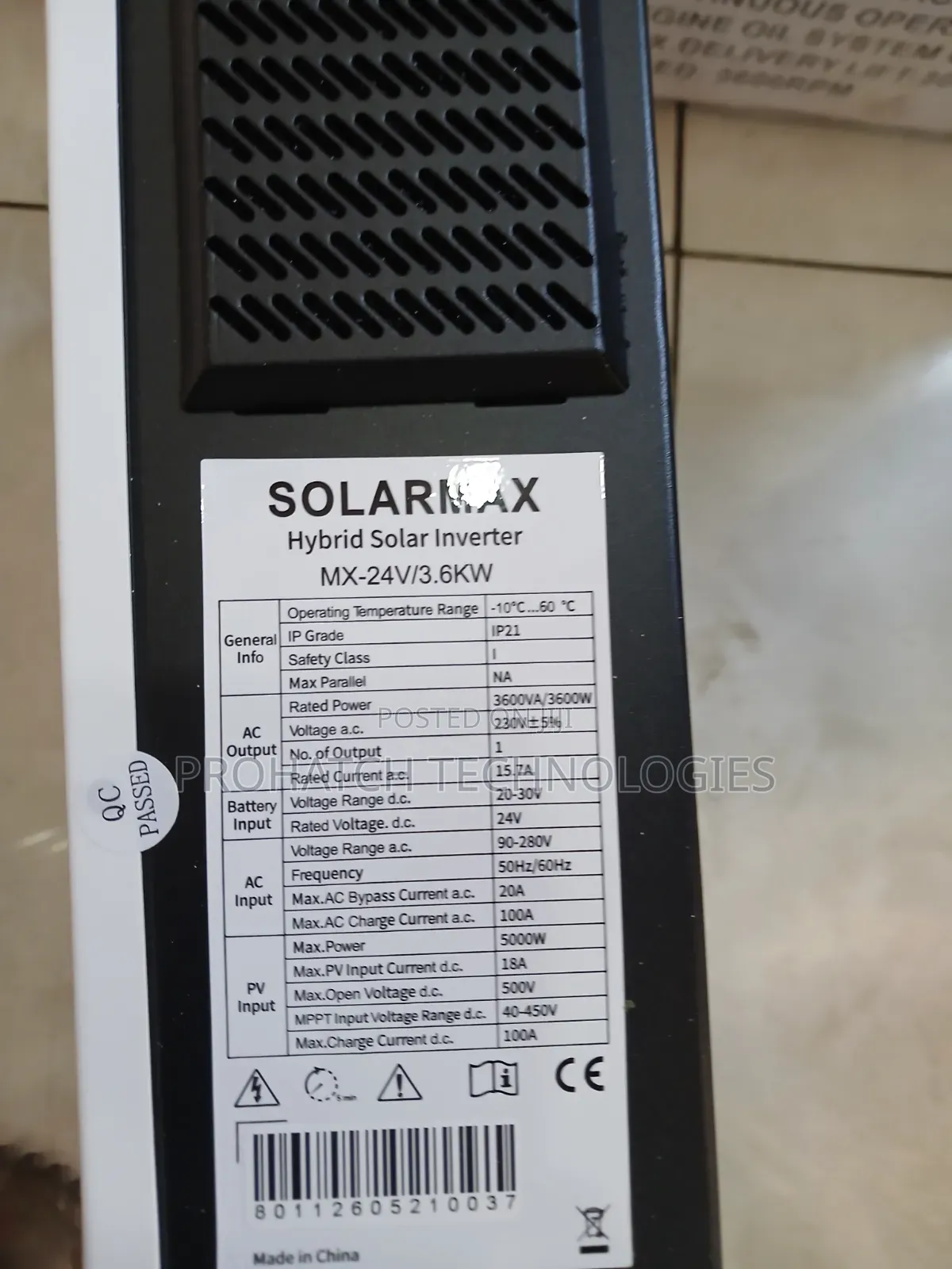24V 3kva Hybrid Inverter Solarmax