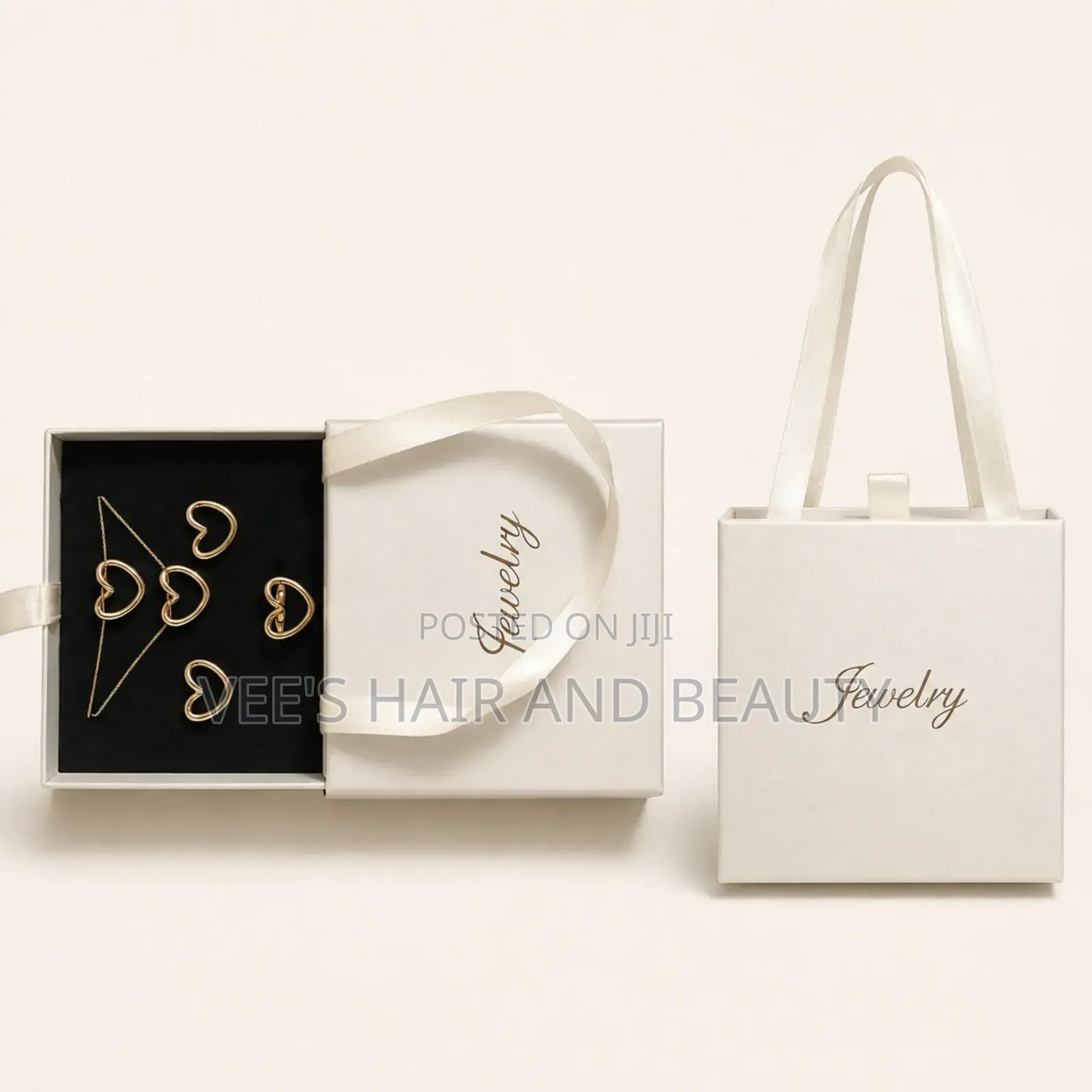Jewelry Set | Earrings, Bracelet, Necklace and Adjustable Ring in Box