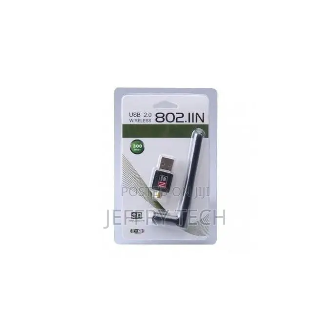 USB WiFi Adapter With Antenna for Computer, 300Mbps Speed ​​- Black