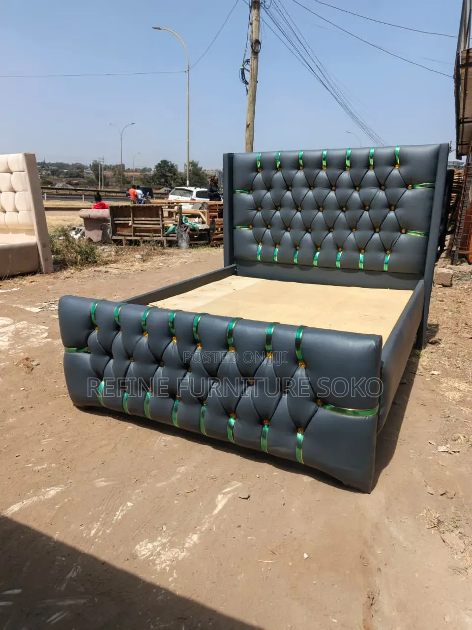 Gray Chester Tufted Bed 5x6 and 6x6 Available at Affordable Price