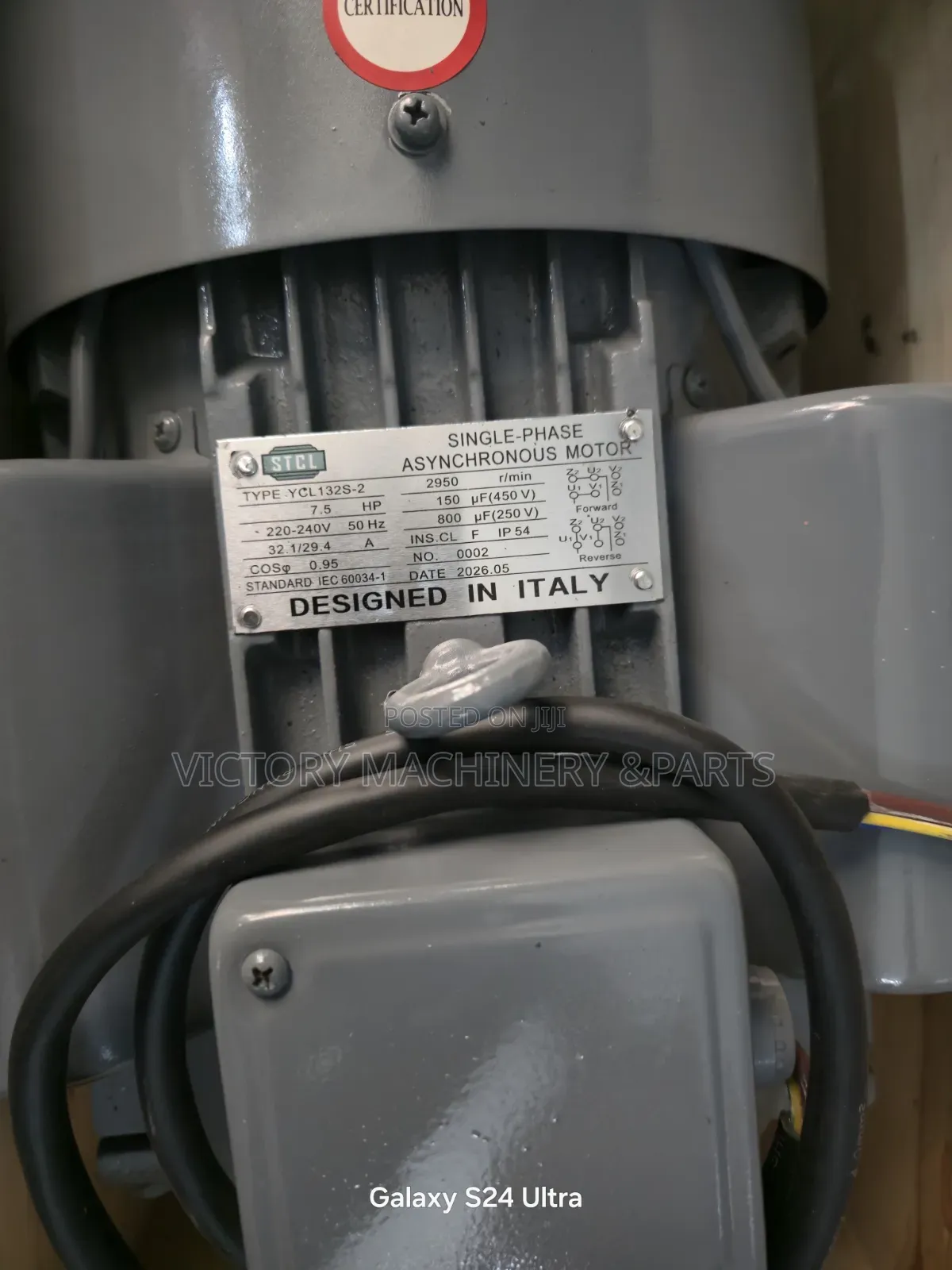 7.5hp STCL ITALY 2950 RPM High Speed Motor Single Phase