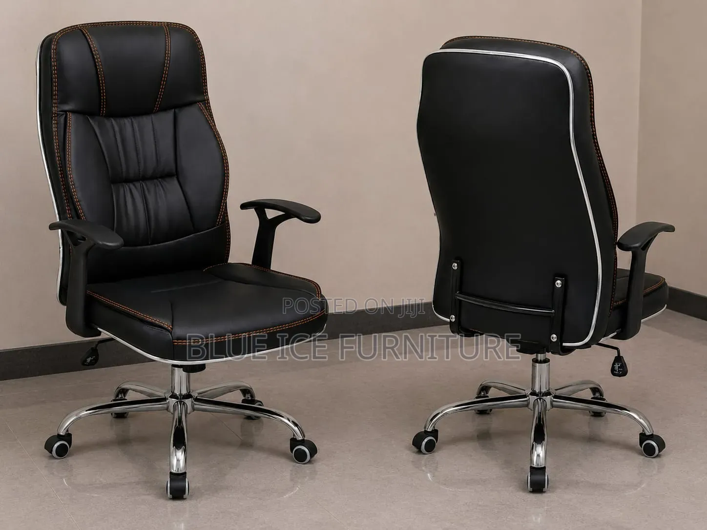 Black Leather Padded Managerial Chair