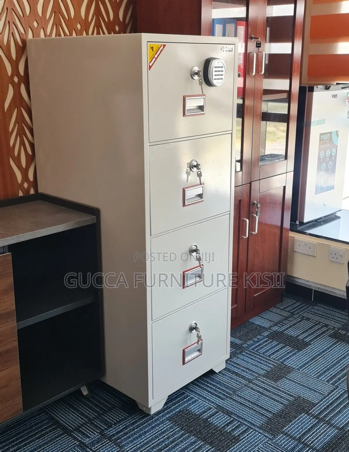 Safe Fireproof; 4-Drawer Fireproof Diplomat Safe Cabinet