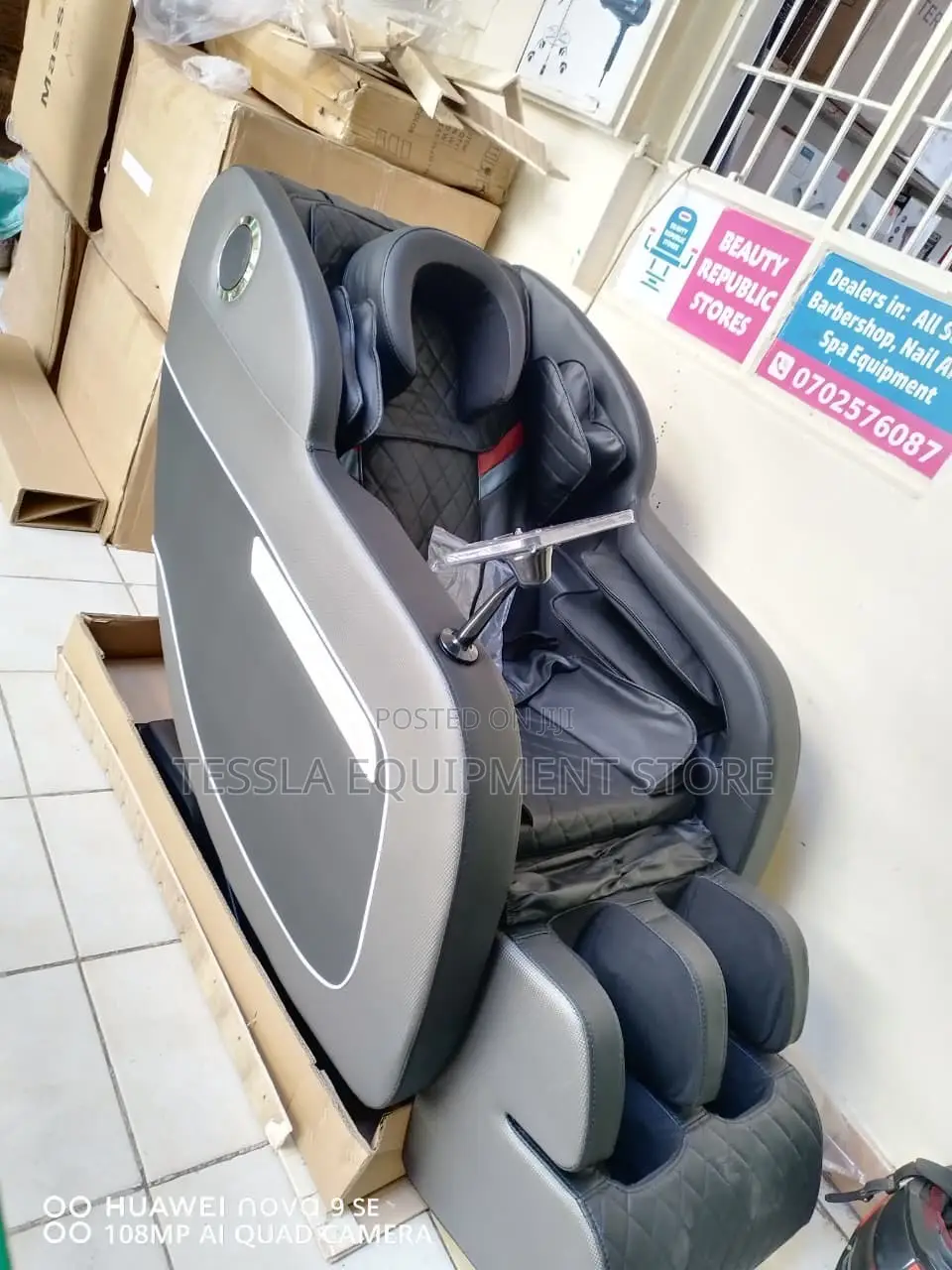 Full Body Electric Massage Chair – Full Recliner Real Leather