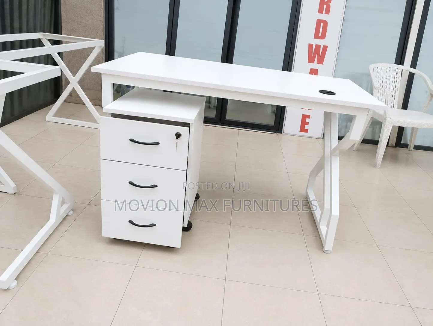 Office Desk, Metallic Table With Custo