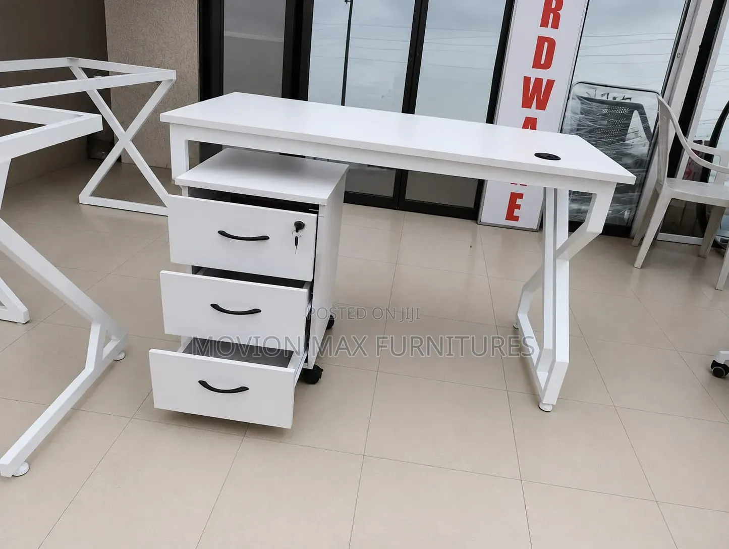 Office Desk, Metallic Table With Custo