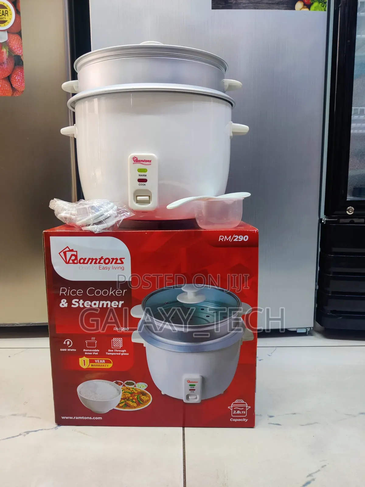 2-in-1 Ramtons Rice Cooker Steamer 2.8L RM290