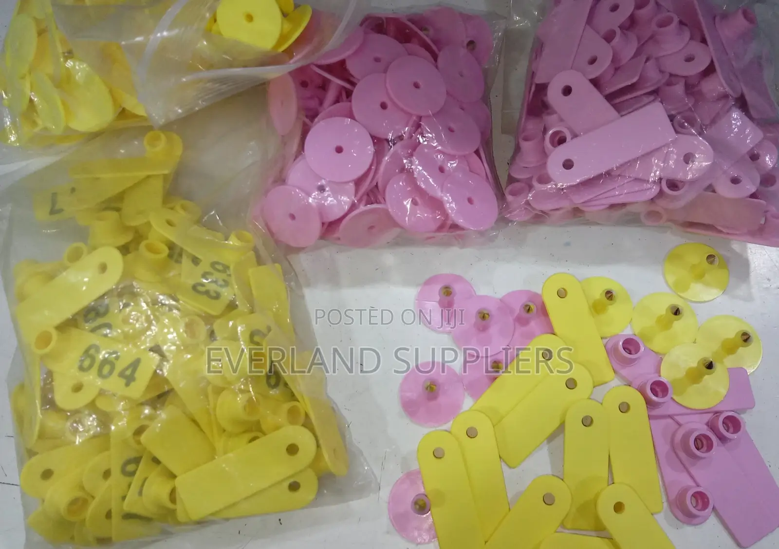 100 PCS Pink Plain Identification Ear Slim Tags - Each