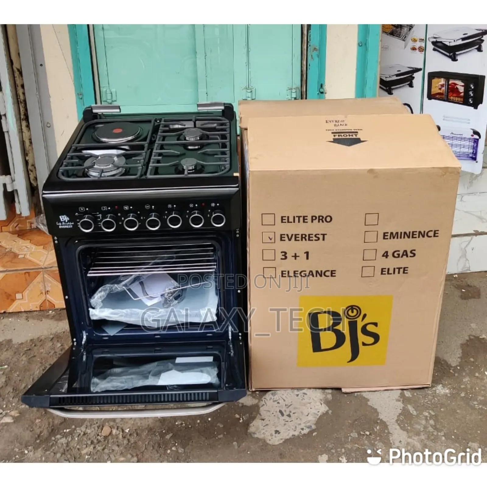 *BJs Standing Cooker EVEREST Black 60x60 3+1 Premium