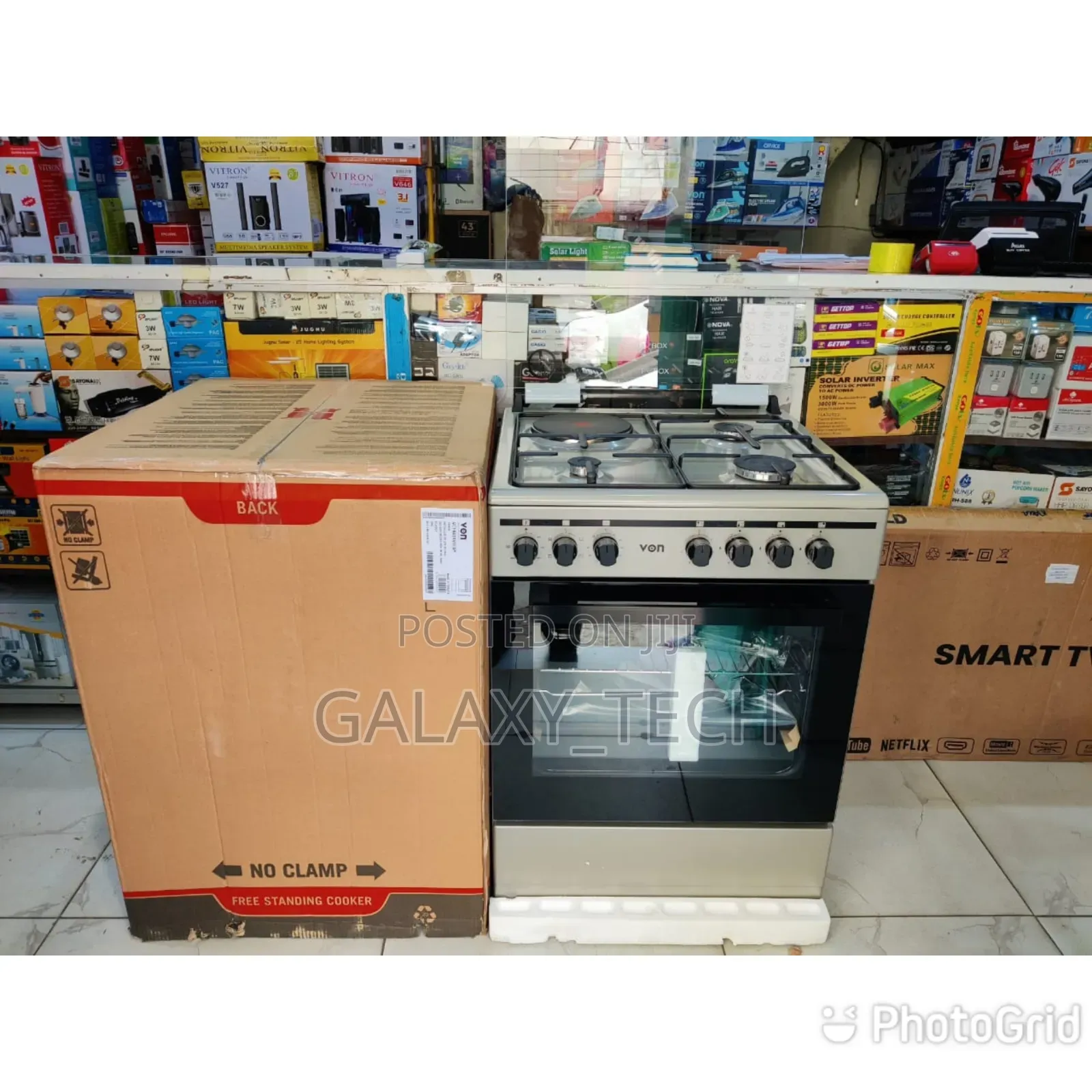 VON Cooker 3 Gas + 1 Electric Plate 60cmX55cm - VCF653141NSY