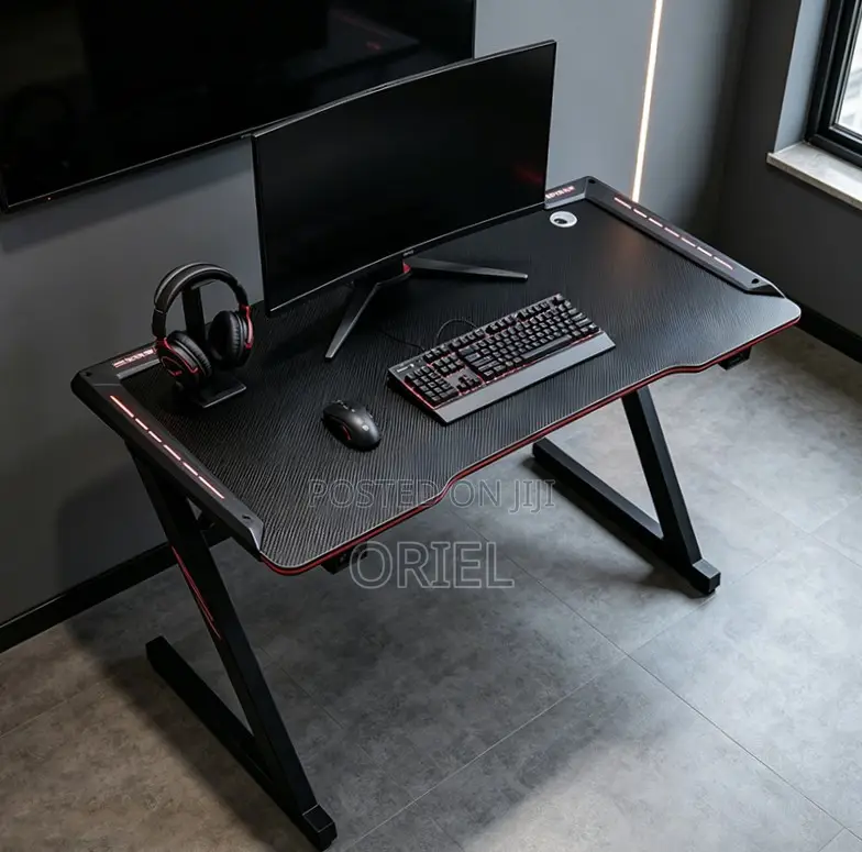 Office Desk : 140CM Gaming Desk With LED Lights
