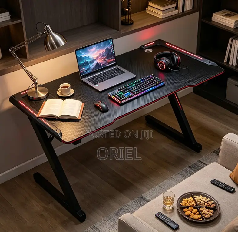 Office Desk : 140CM Gaming Desk With LED Lights
