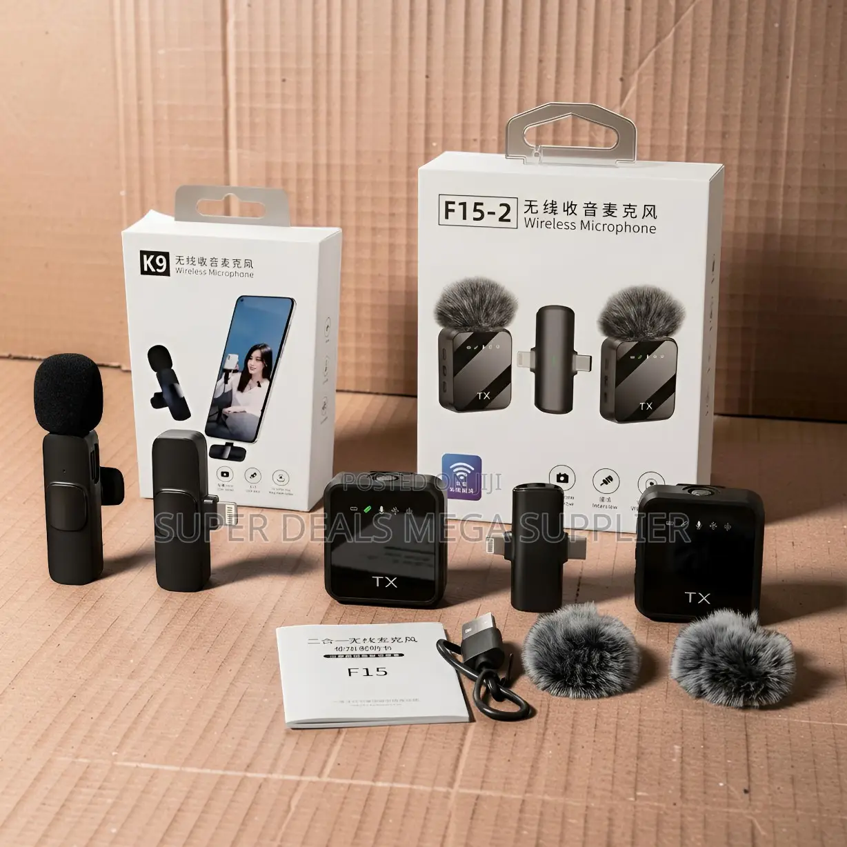 ,F15-2 Wireless Microphone 2TX Noise Reduction for Phone Video