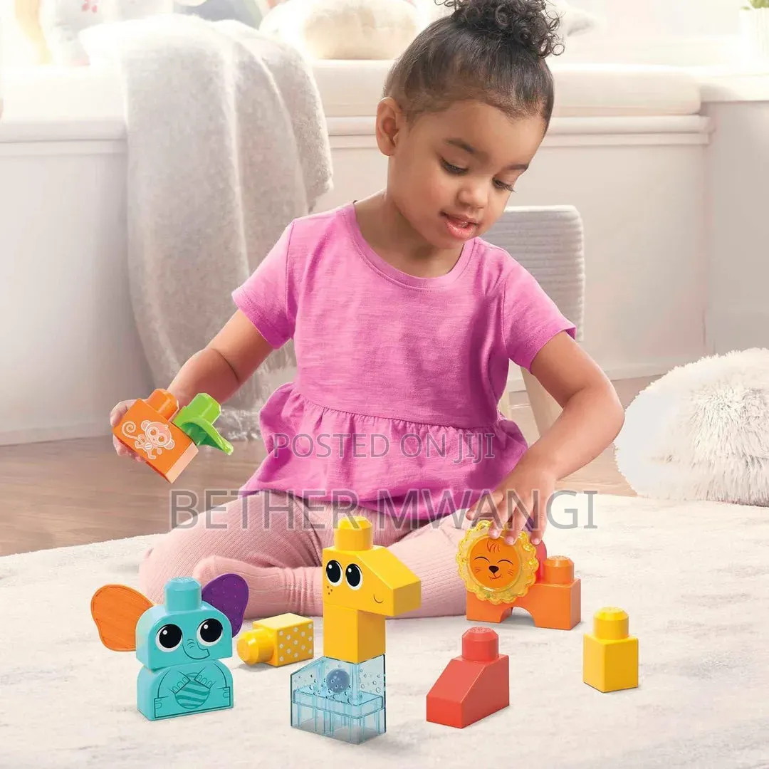 Mega Bloks Rock N Rattle Safari Sensory Building Toys
