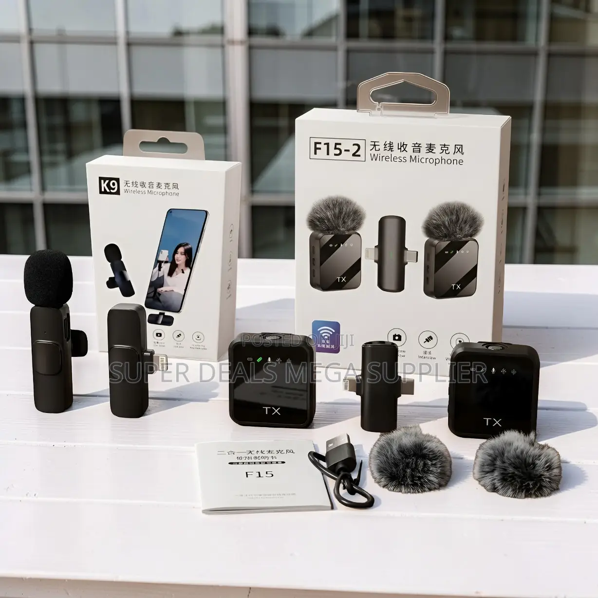 ,F15-2 Wireless Microphone 2TX for TikTok YouTube Vlogging