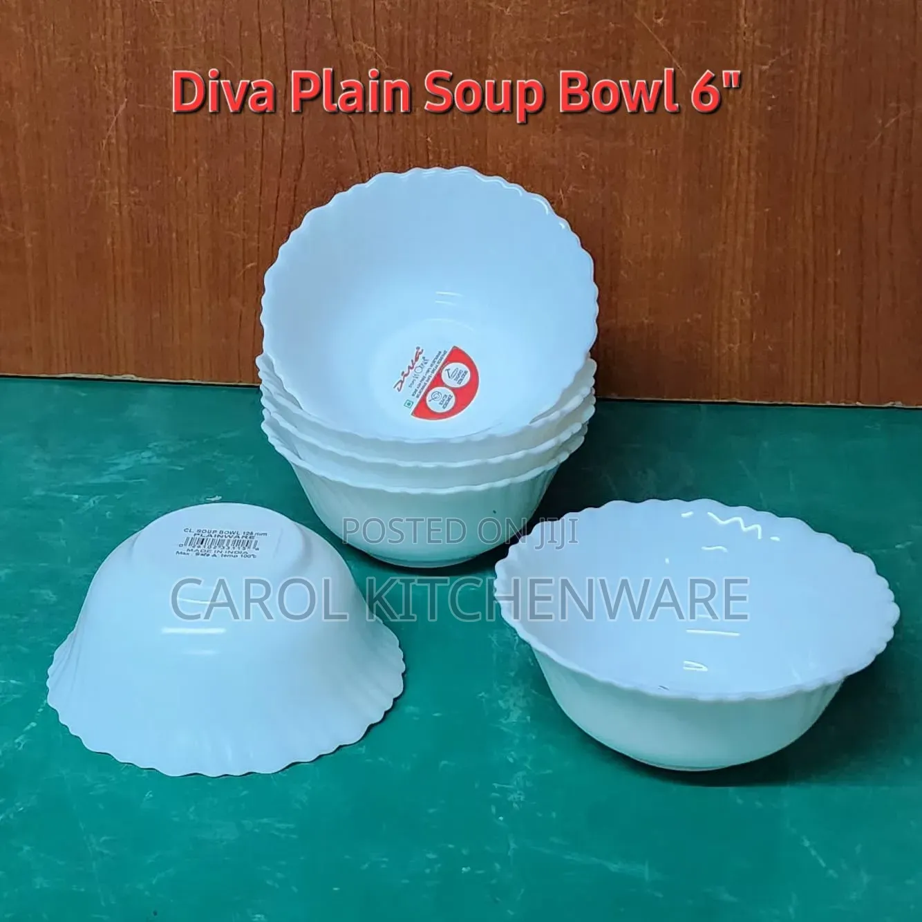 6 PC Soup Bowl / Plain Diva Soup Bowl