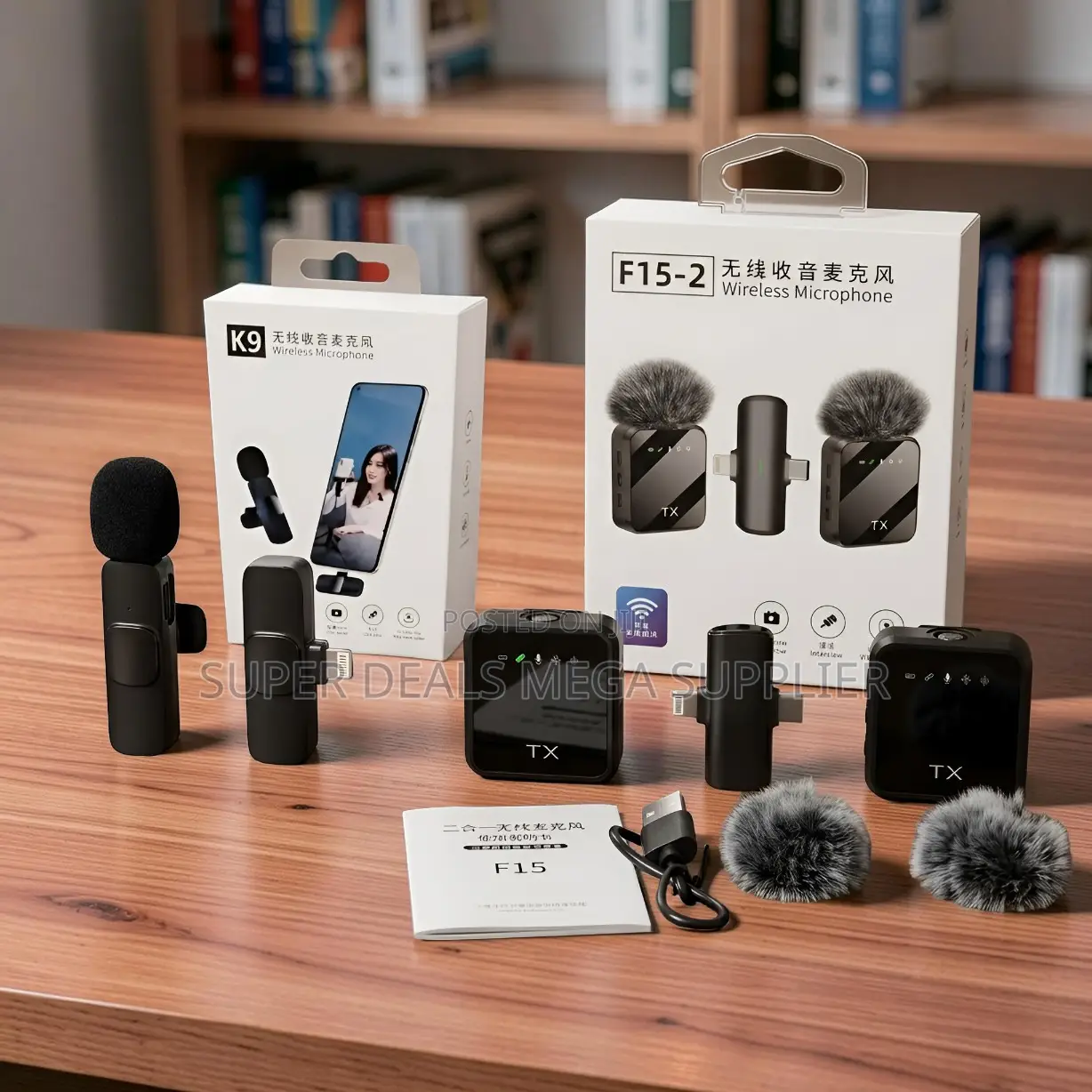 ,F15-2 Wireless Lavalier Microphone 2TX for Reels and Vlogs