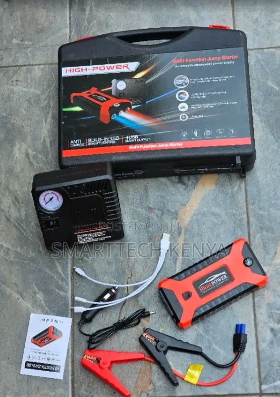 Multi-Function Car Emergency Jump Starter Kit With Air Compressor