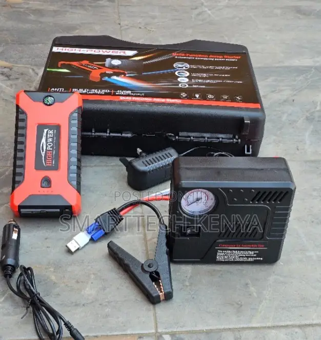 99800mAh Car Jump Starter With Air Compressor Power Bank 12V