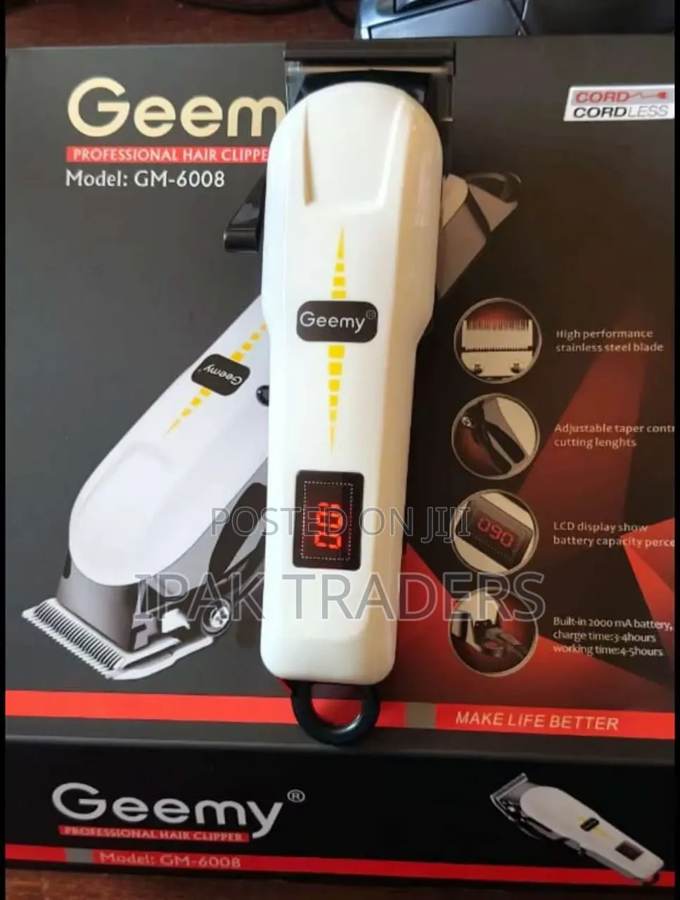 Geemy GM-6008 Professional Rechargeable Cordless Hair Clipper