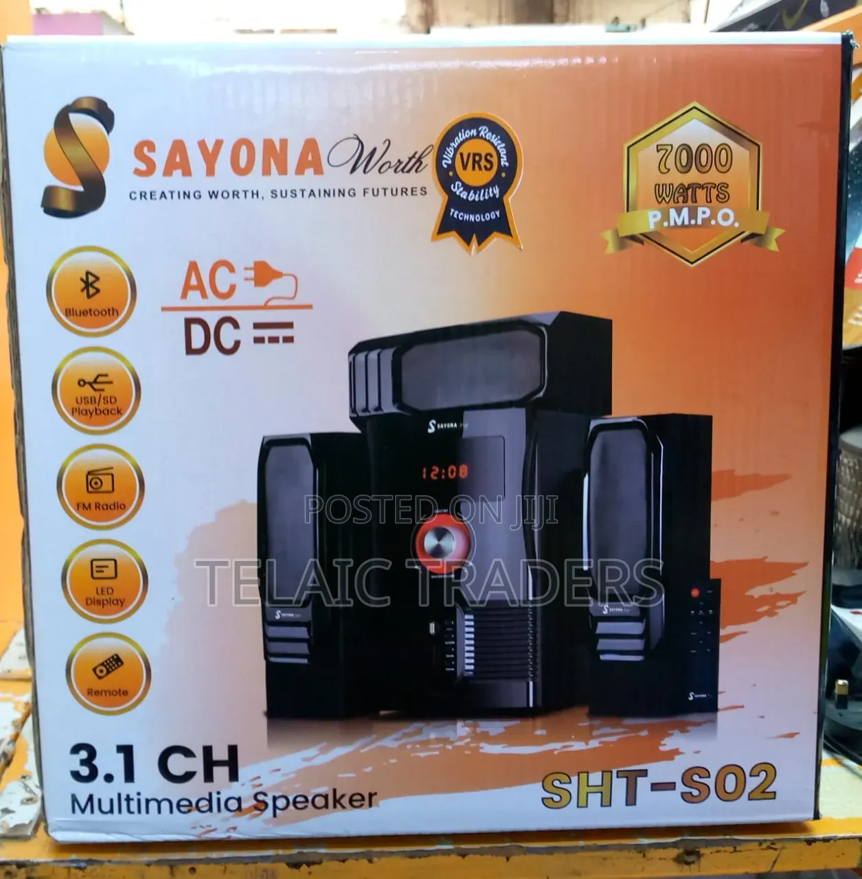 Sayona Worth SHT-S02 3.1 Channel Pmpo-7000watts Output Power-70wtts