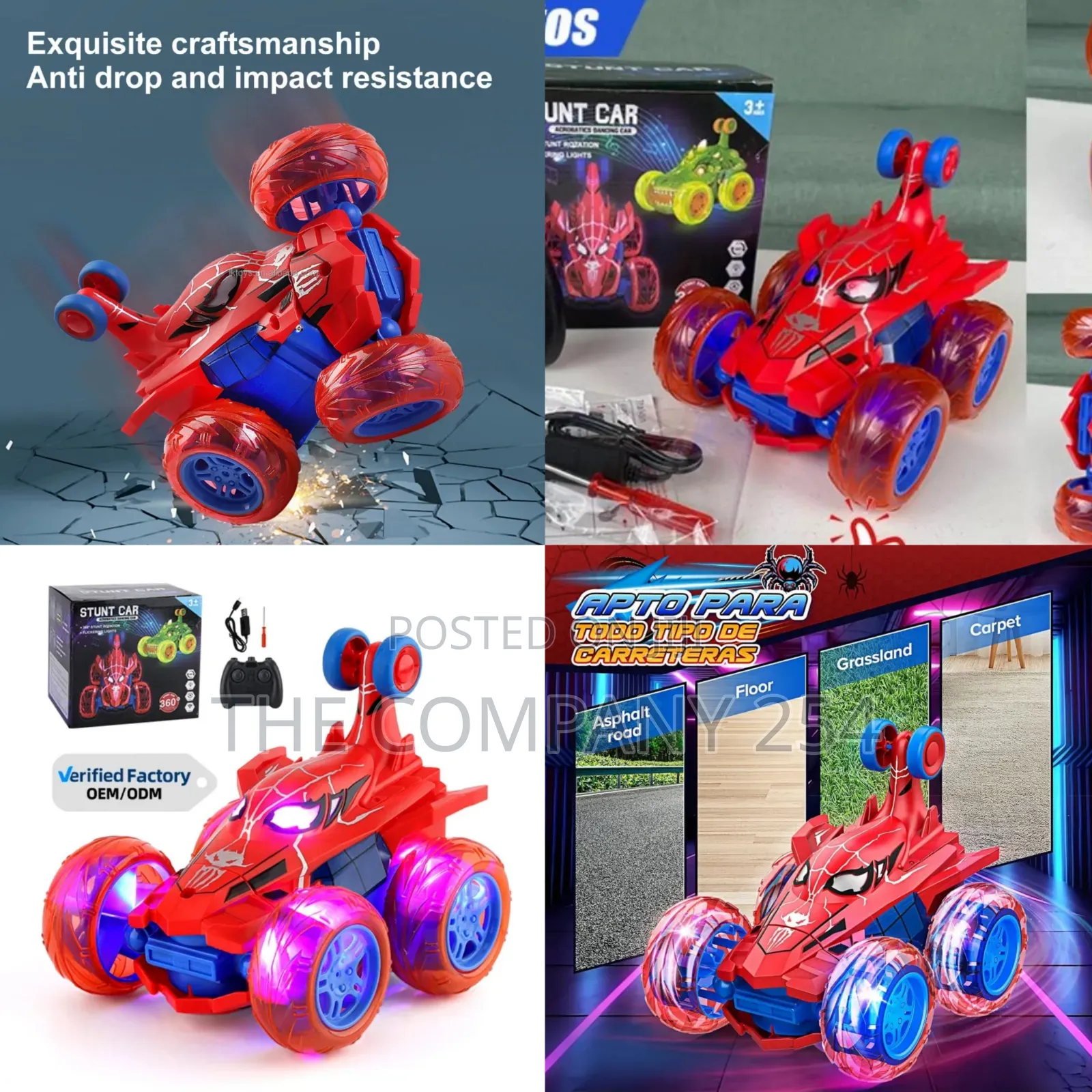 *Stunt Remote Toy Car* *Spider Man Theme* *Rechargeable* at 1500*