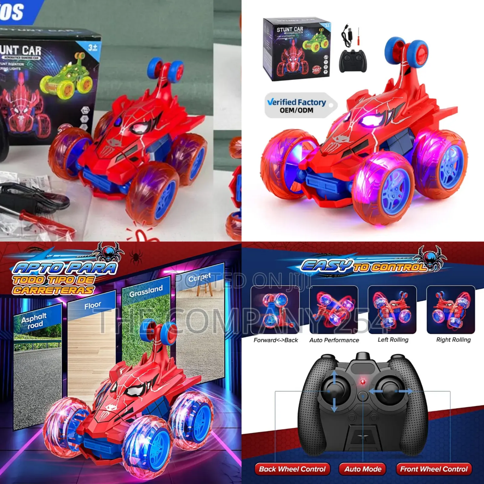 *Stunt Remote Toy Car* *Spider Man Theme* *Rechargeable* at 1500*