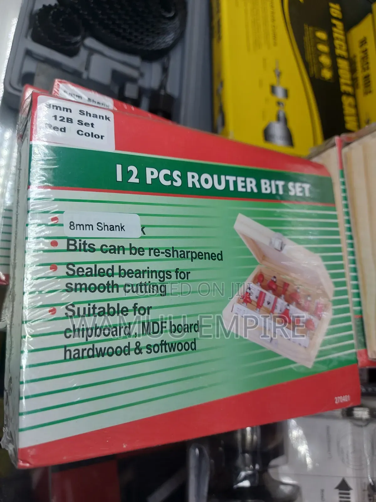 12-Piece Woodworking Router Bit Set With an 8mm Shank