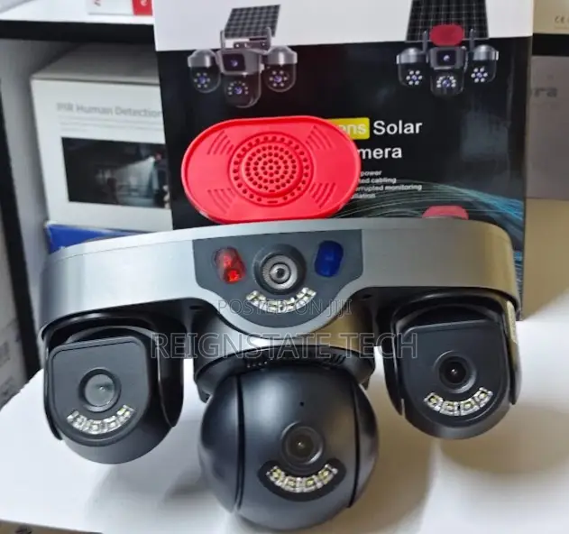 Solar Powered PTZ Camera With Inbuilt Siren With Remote Access 3Lens