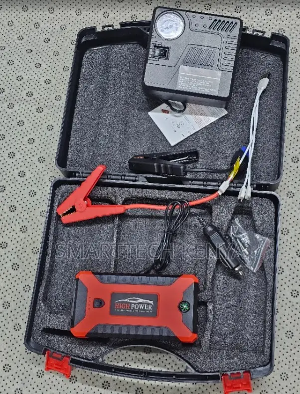 High Power Car Jump Starter With Air Compressor LED