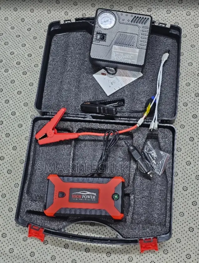 High Power Car Jump Starter With Air Compressor LED