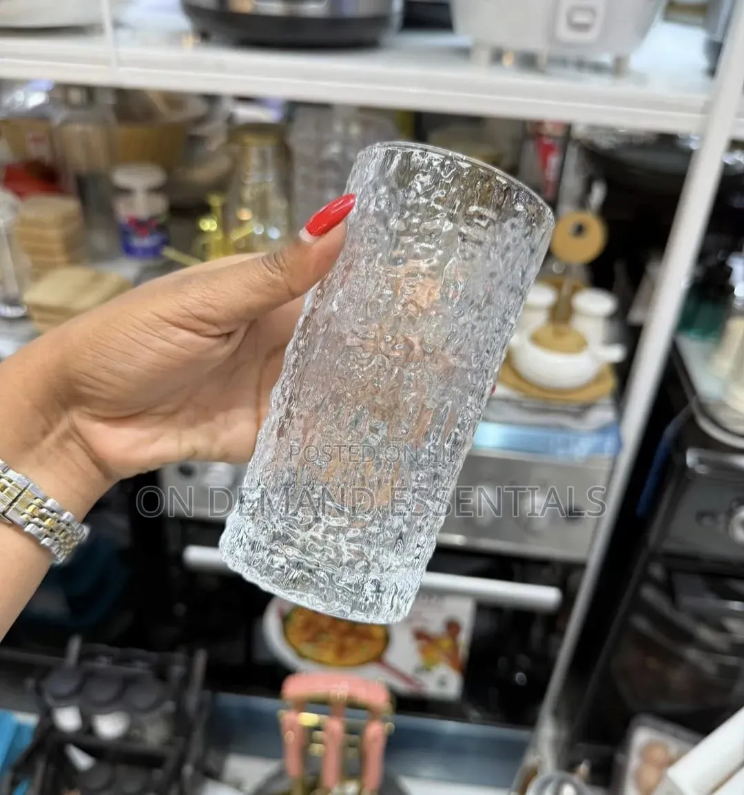 Heavy Borosilicate Patterned Glass 330ml 6pc