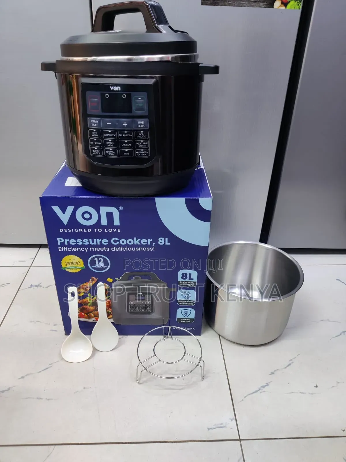 *Von Pressure Cooker 8L With Stainless Steel Pot